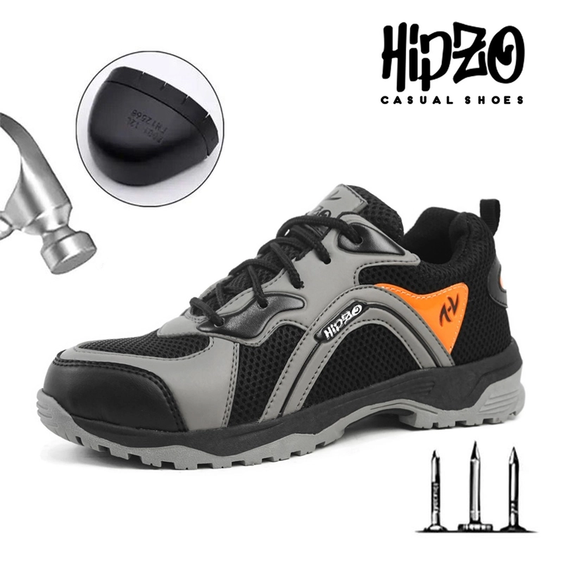 Product image Hipzo - HIPZO-Hipzo Sepatu Sporty M065 Kerja Original Untuk Pria Wanita Kerja Pabrik Tambang Proyek 39 HITAM ABU