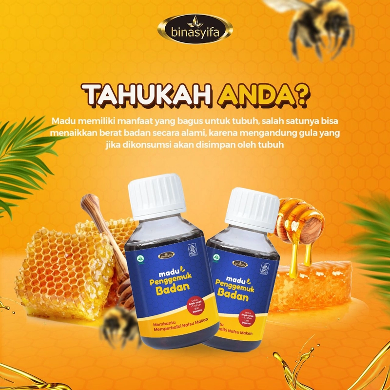 Product image MADU PENGGEMUK BADAN Suplemen Madu Penambah Nafsu Makan Menambah Gemuk Berat Badan Anak dan Dewasa C 150 gram Madu Herbal