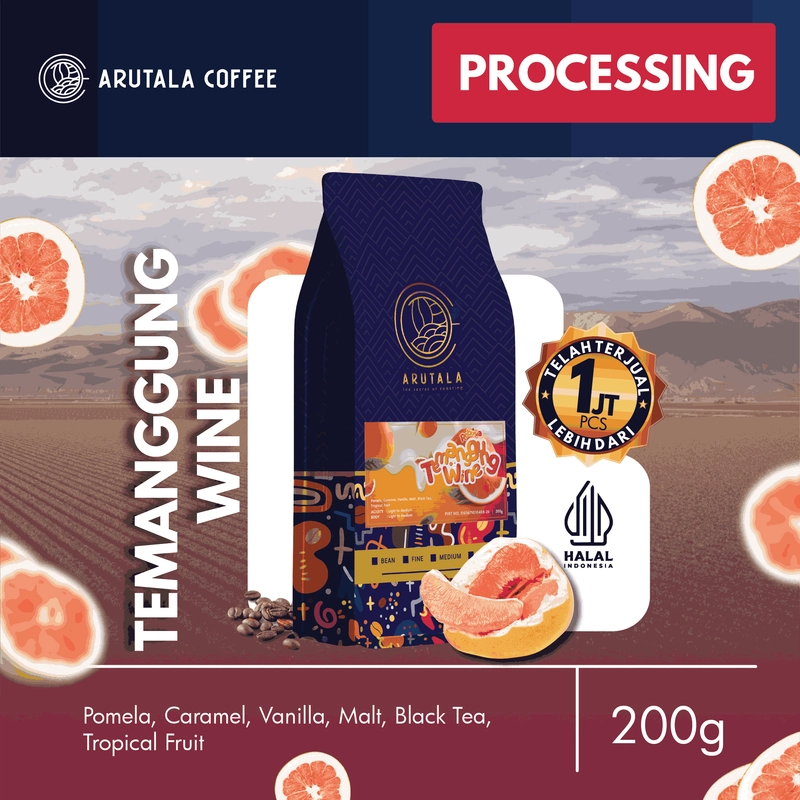 Product image Arutala - Robusta Temanggung Wine 200 gram 200 gram Biji