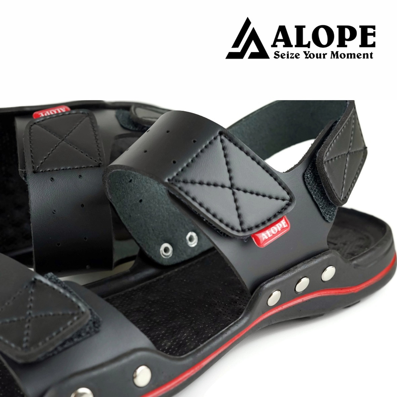 Product image ALOPE OFFICIAL - SANDAL ALOPE VARRO SANDAL KULIT CASUAL SANDAL GUNUNG SIZE 39 SAMPAI 43 39 HITAM
