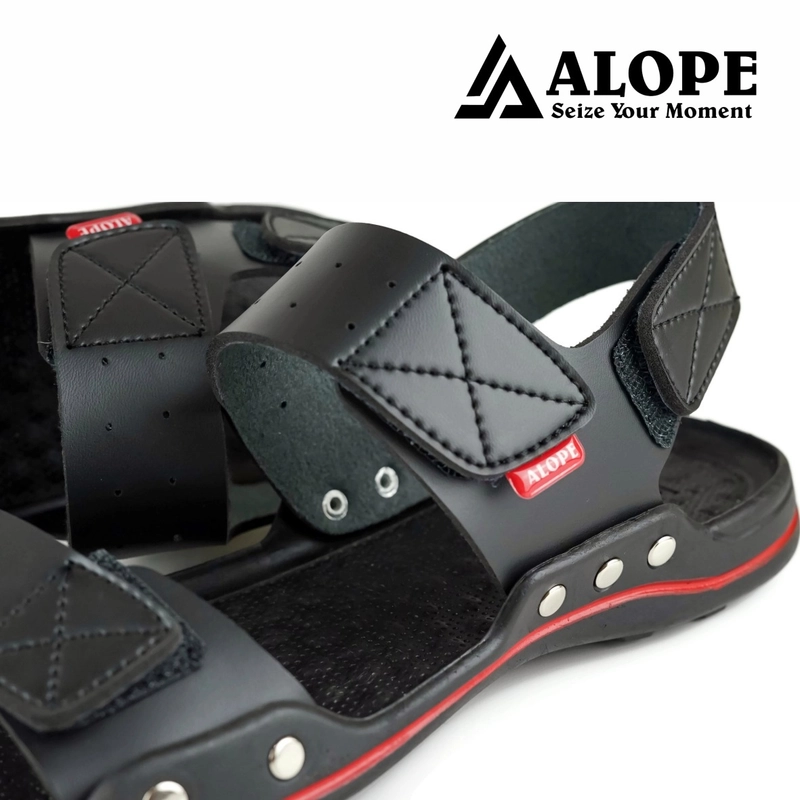 Product image ALOPE OFFICIAL - SANDAL ALOPE VARRO SANDAL KULIT CASUAL SANDAL GUNUNG SIZE 39 SAMPAI 43 39 HITAM
