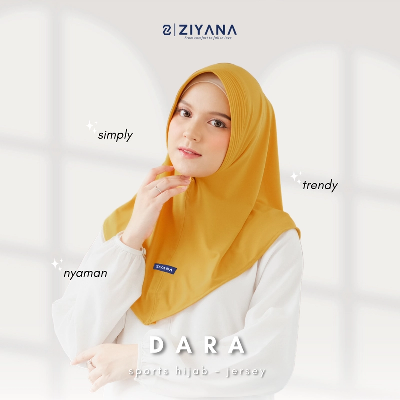Product image Ziyana Hijab - Kerudung Sport Jersey Jilbab Instan Jersey Dara All Size Black