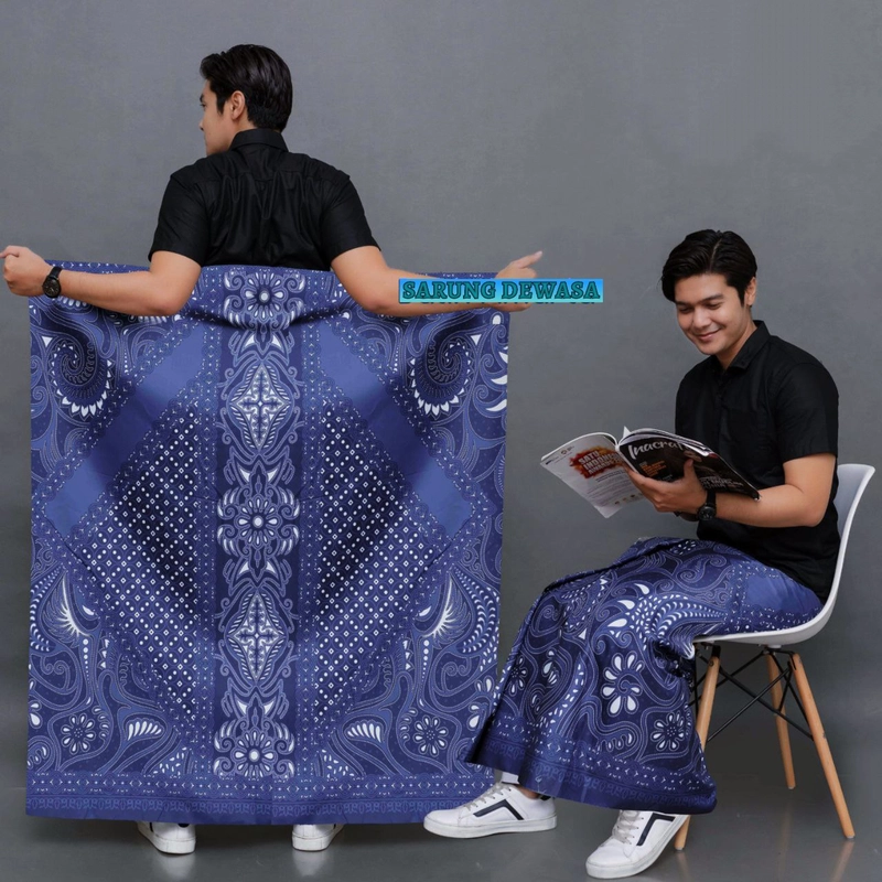 Product image Kois Batik - Sarung Batij Pria Dewasa Baru Anti Luntur Motif blaver biru Sarung dewasa Sarung blaver biru