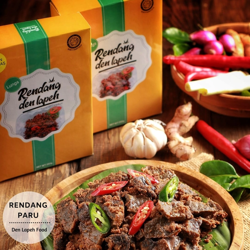 Product image Rendang Den Lapeh - Rendang Paru Asli Padang Rendang Premium 250 Rendang paru