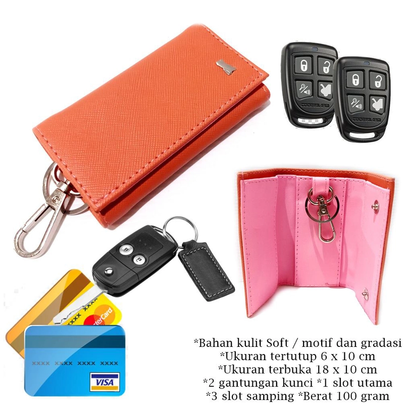 Product image Lanc Fashion - Gantungan Kunci Dompet STNK Buff Kulit Serat Tayga WARNA PEACH