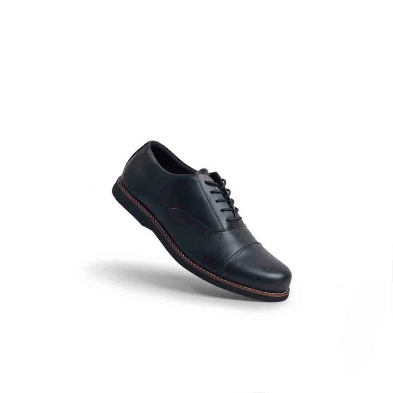 Product image MNDY Footwear - Oxford Black GL ( Genuine Leather ) - Sepatu Pantofel Formal Kulit Asli Hiram Unisex 38 Kulit Asli