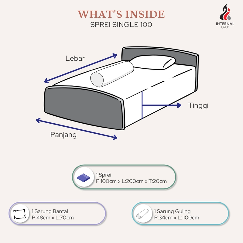 Product image LADY ROSE OFFICIAL - Illusions Sprei Abel 100x200x20 Single 100