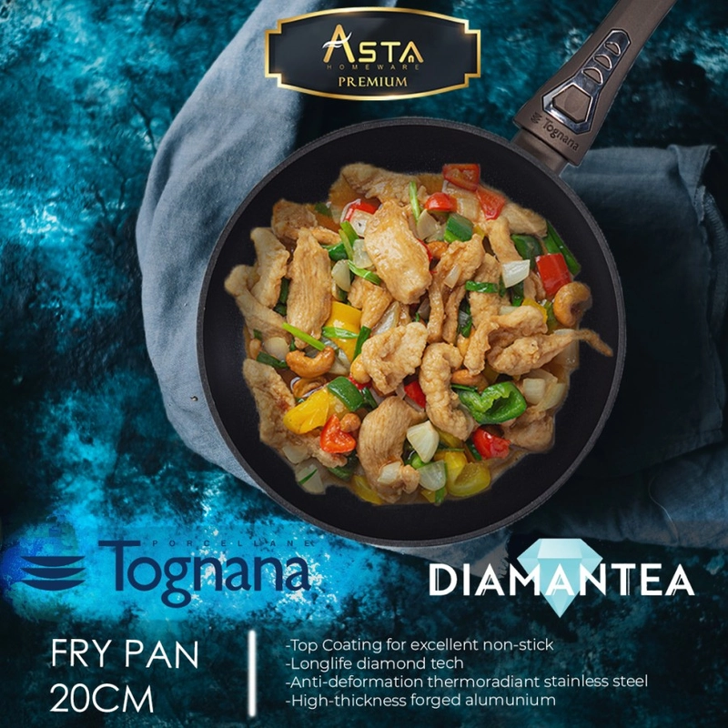 Product image KJU - TOGNANA 20 cm Fry Pan / Wajan Penggorengan Premium Anti Lengket 20cm Hitam