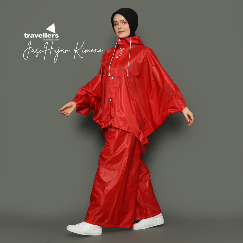 Product image Travellers - Travellers - Jas Hujan Setelan Wanita Kimono Korea Series Kimono Syari Merah