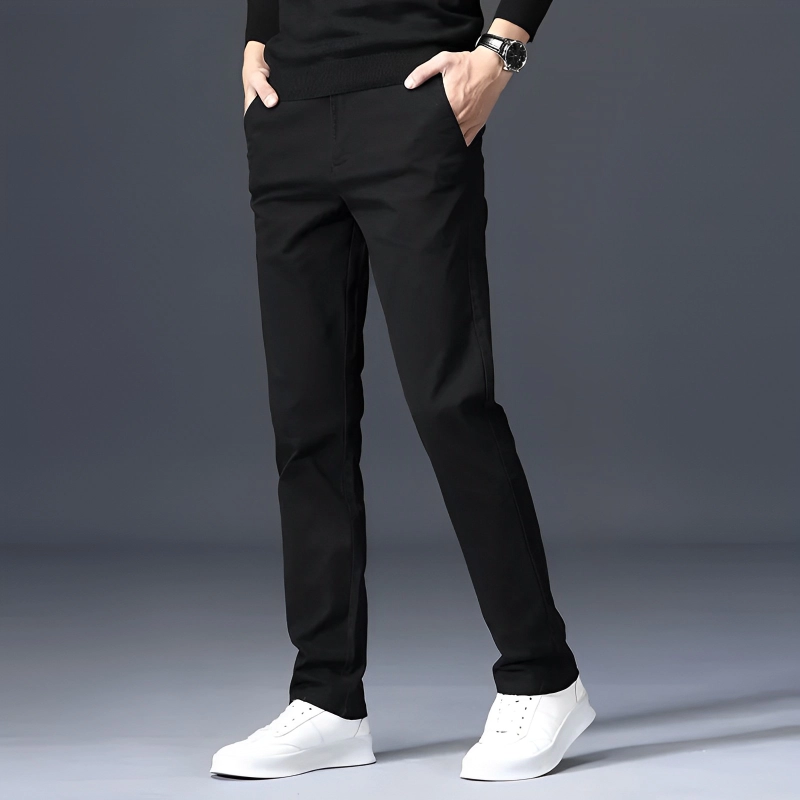 Product image MALLVOSE - [Buy 1 Get 1] Celana Chino Panjang Pria Mocca Black Grey Pants 27 HITAM