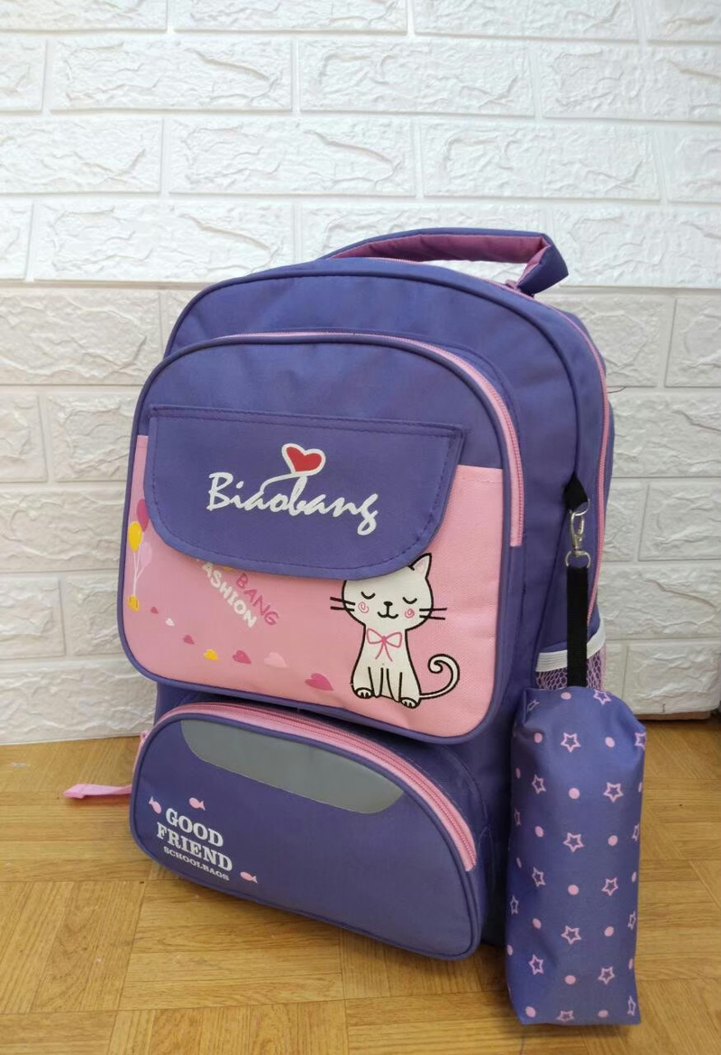 Alcaff - tas Ransel sekolah Kucingsedih 40x30x12 Pink