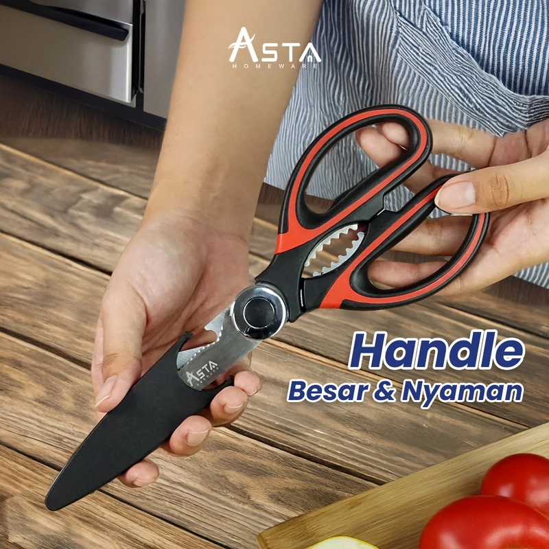 Product image Asta Homeware Official - Asta Gunting Dapur Sebaguna Multfungsi Gunting Daging Ayam Sayur Kain Kardus Kitchen Scissors Variasi Gunting Dapur 01C