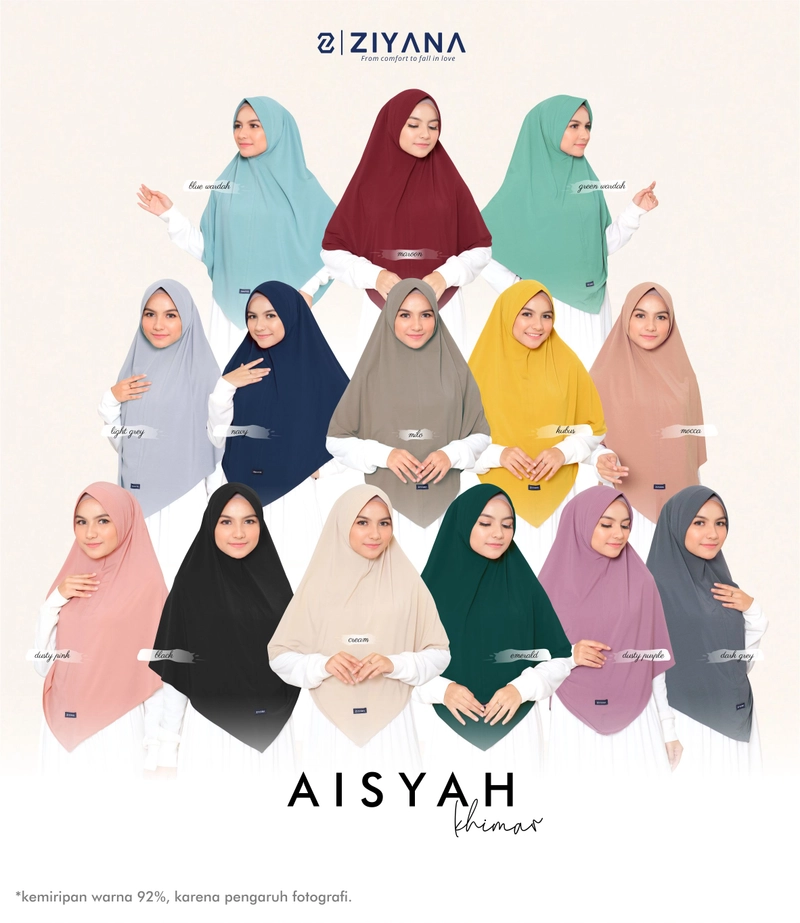 Product image Ziyana Hijab - Hijab Khimar Aisyah Royal Jersey Premium Allsize Black