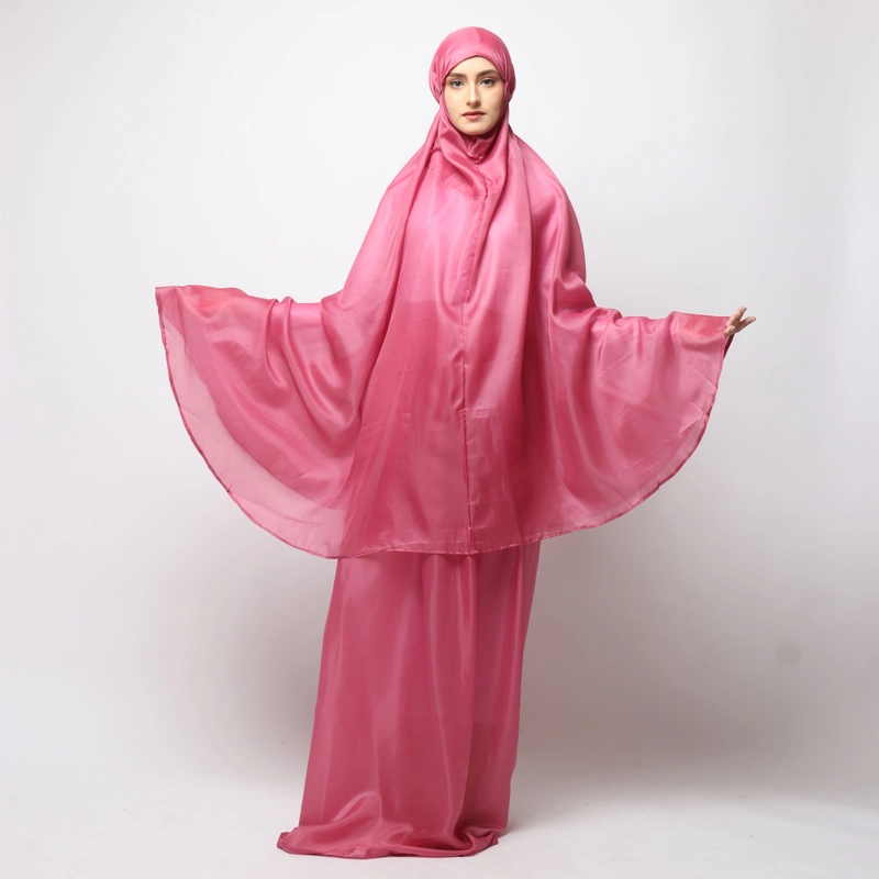 Product image DS Modest - Mukena Traveling Mini Terkecil Petunia (Case Polos) Atas Bawah All Size Dusty Pink