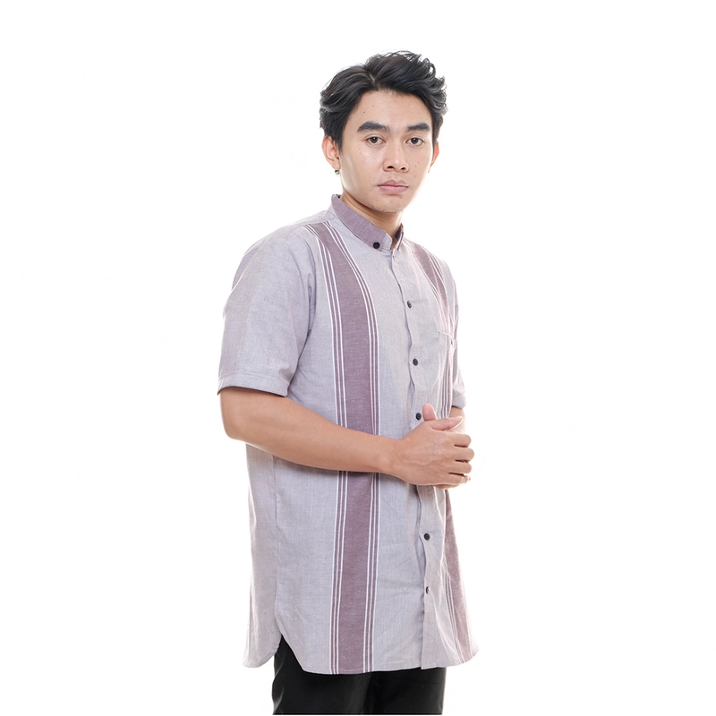 Product image Vivio Kids - Baju Koko Kemko Dewasa Lengan Pendek Katun L abu muda