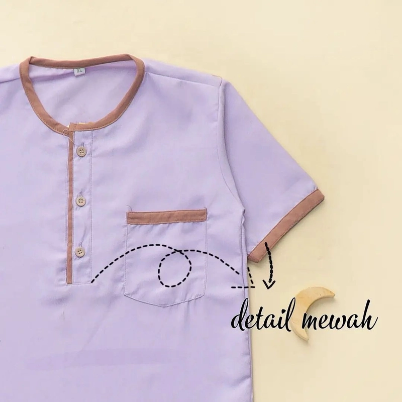 Product image [PO] Neira - Setelan Koko Anak Hafiz Baju Muslim Anak Laki-laki (3-9th) XL lilac
