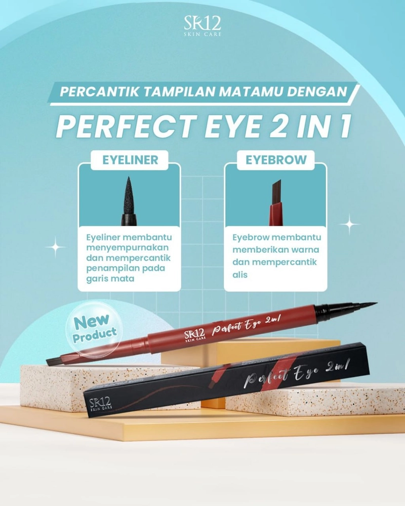Product image SR12 Perfect Eye 2 in 1 Eyebrow Dan Eyeliner Tahan Lama Mudah Diaplikasikan 0.35g &0.6g Perfect Eye 2 In 1