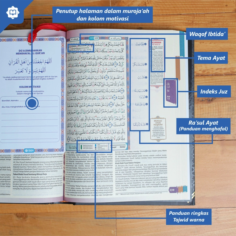 Product image Halim Quran - MUSHAF AL QURAN HAFALAN PRAKTIS TERJEMAH TAJWID AL YASIR A5 HARD COVER Abu QURAN SAJA