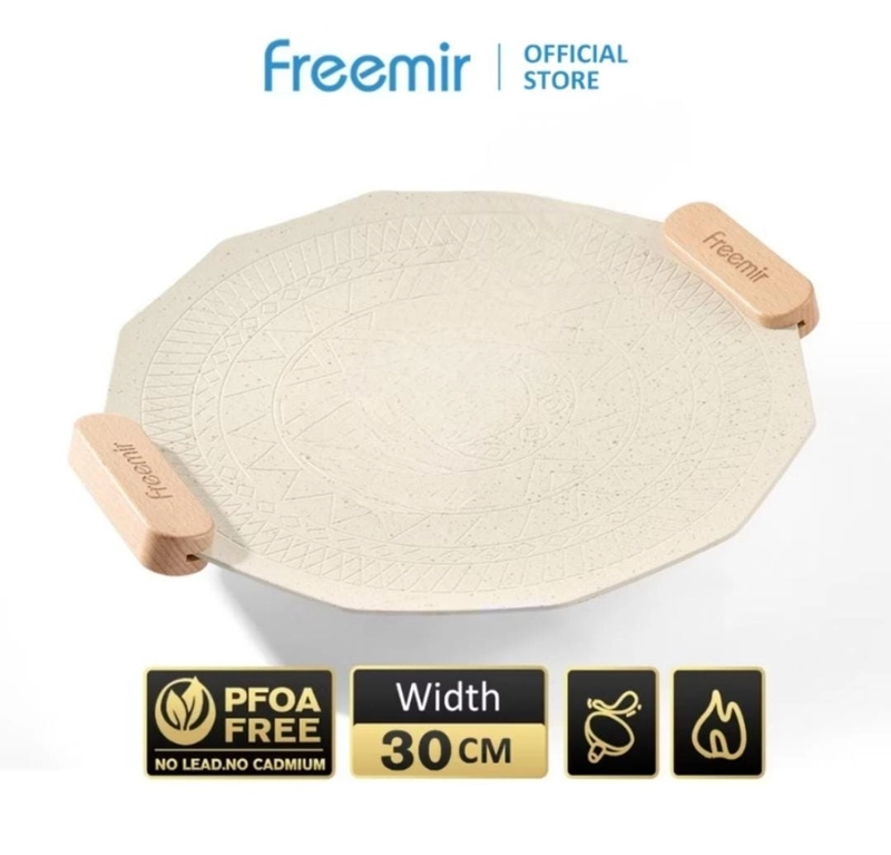 Product image Rizki Electronics - freemir Grill Pan Beige Series Panggangan Bulat 30 CM BEIGE