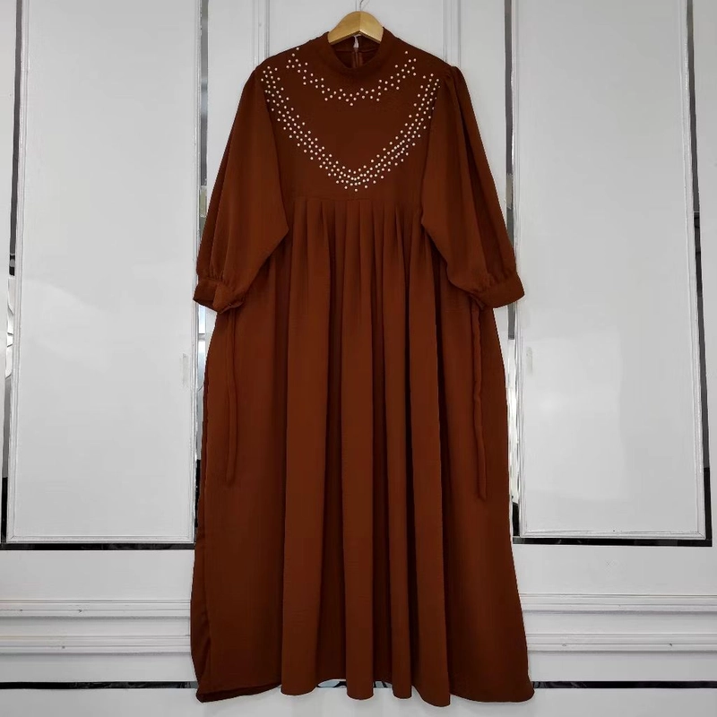 Product image Alifa Shop - Gamis Jumbo/gamis Ld 120/Gamis Margaret/Gamis Wanita/Gamis Payet/Gamis Crinkle Jumbo ld 120 Bronze