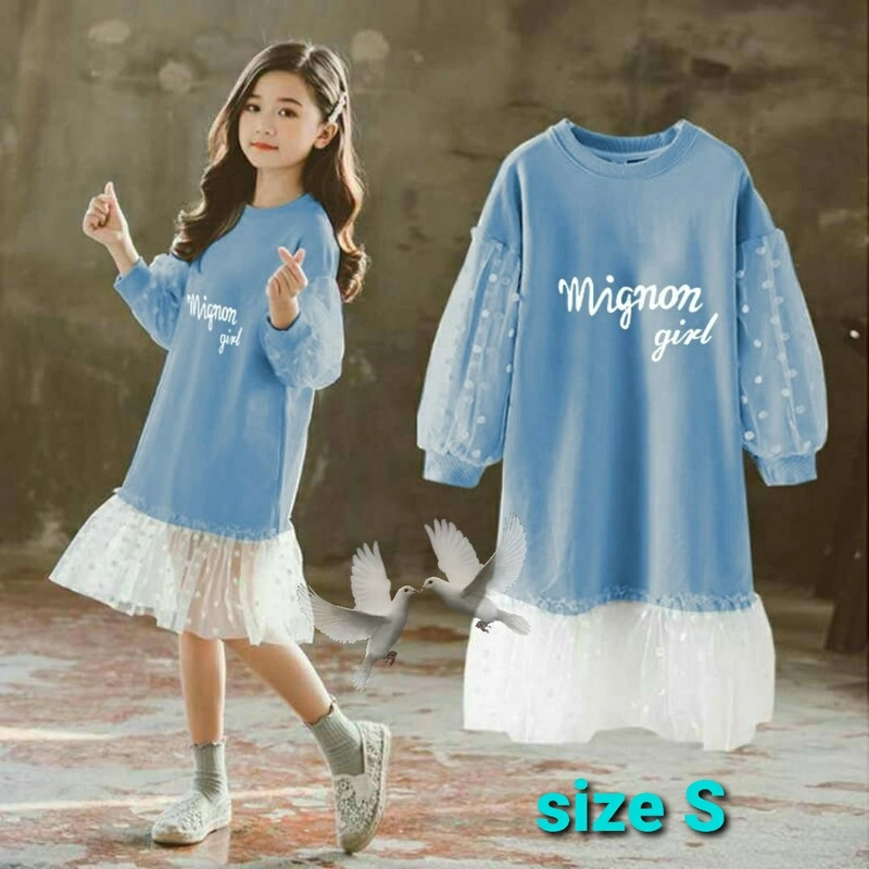 Product image dress anak migrx realpict S BIRU