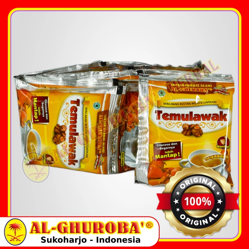 Product image Al-Ghuroba Herbal - Temulawak Instan Jamu Herbal Hati Liver Mag Kembung Kanker Detoks Sendi Renteng 10 Sachet Al-Ghuroba Sachet Original