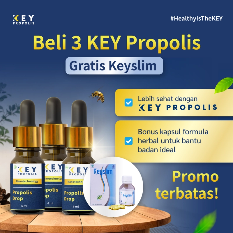 Product image KEY Propolis Official - [Free Gift Kapsul Keyslim] Bundle 3pcs Propolis Key drop Bundle 3pcs