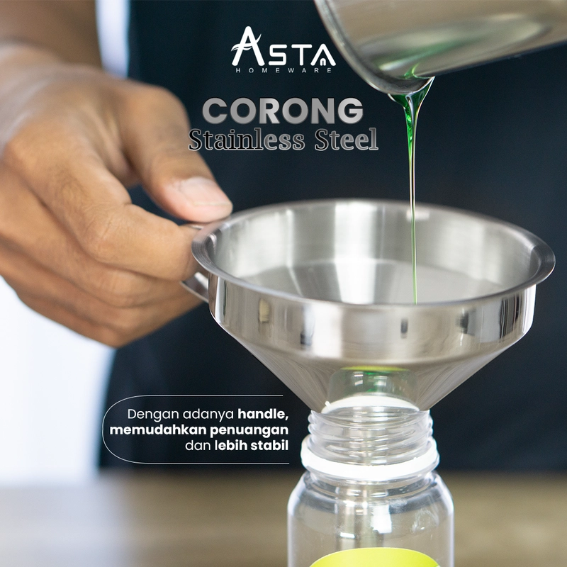 Product image Asta Homeware Official - Asta Corong Stainless Gagang Tuang Minyak Kuah Serbaguna Tebal Food Grade Size 15 cm