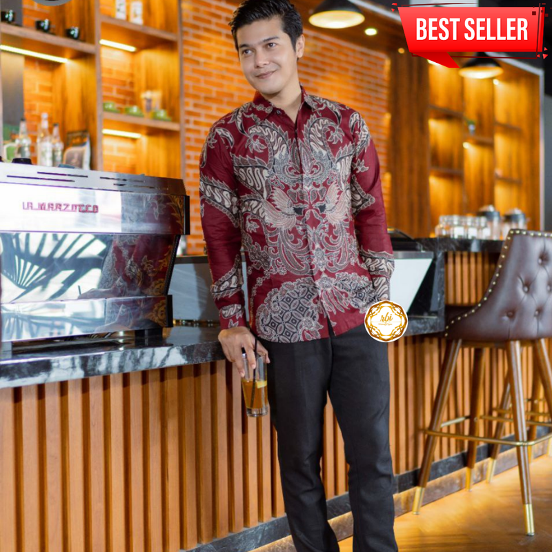 Product image Kemeja Batik New Slimfit Tebal Halus dan Tidak Luntur A7 M Motif A7