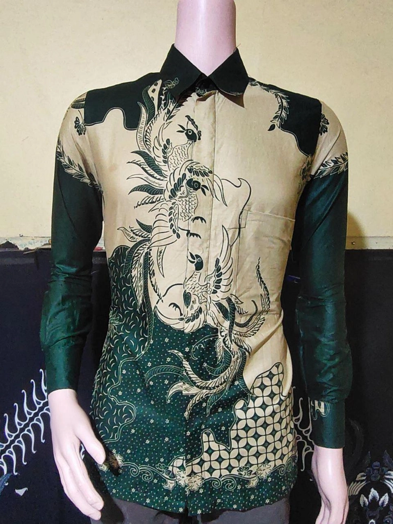 Product image Batik Mafaza - Batik Coupel kemeja dan gamis modern standar jumbo motif senja ijo M Kemeja senja ijo