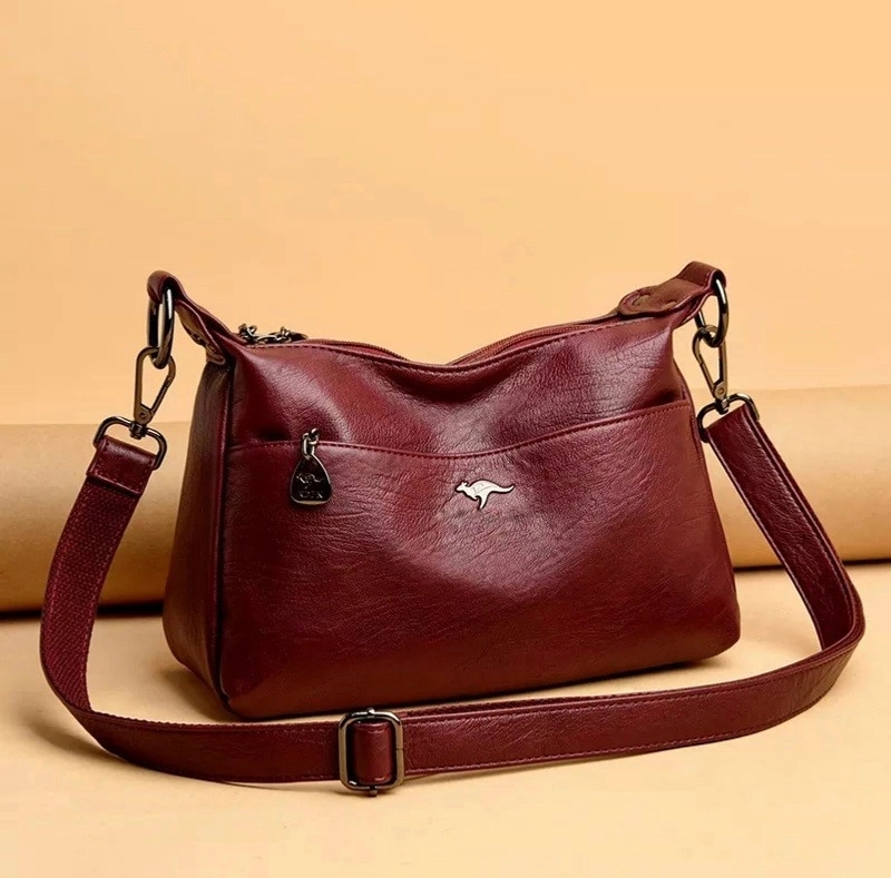 Product image CBL - Tas Selempang Wanita Slingbag Lidya - Slempang Wanita Bahan Sintesis Banyak Saku LIDYA Small_Medium Merah Marun