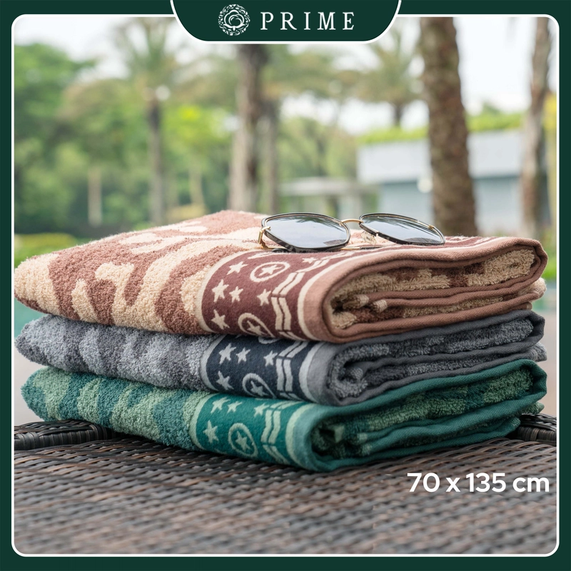 Product image Handuk Mandi Dewasa Prime by Chalmer 70 x 135 cm Motif Mire Ukuran Besar 70 x 135 cm Grey