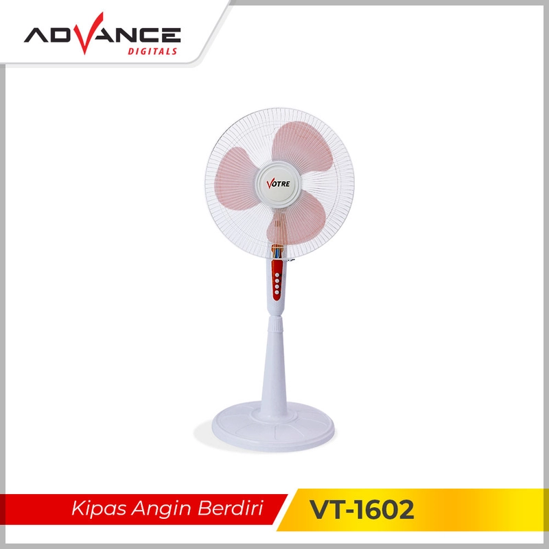 Product image Advance Digitals Indonesia - Kipas Angin Berdiri VT1602 / VT-1602 Votre 16 inch Stand Fan 16 inch Merah