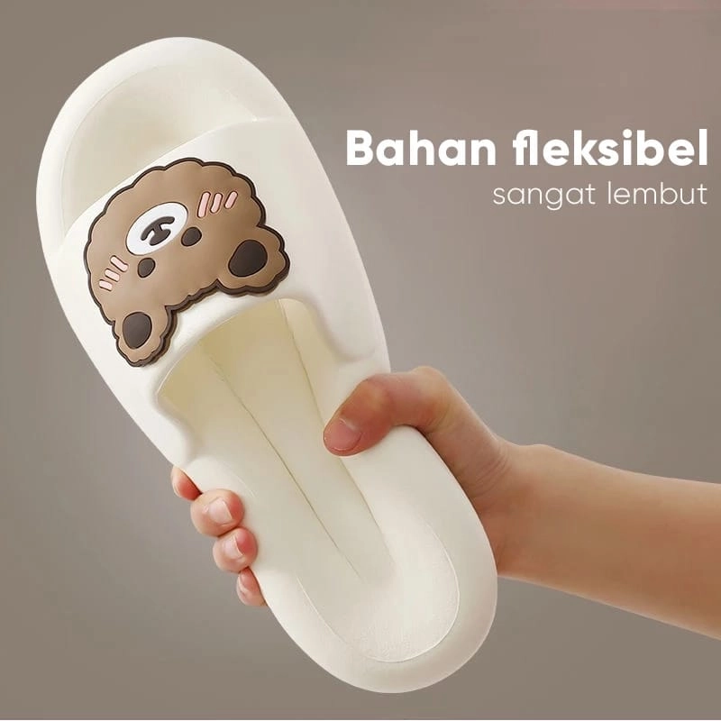 Product image Muslim Clothing - Muslim Clothing-Sandal Beruang Slip-On Sandal Jelly H08 Sandal Rumah/Kamar Mandi Slipper Strap Comfy 36-37 PUTIH