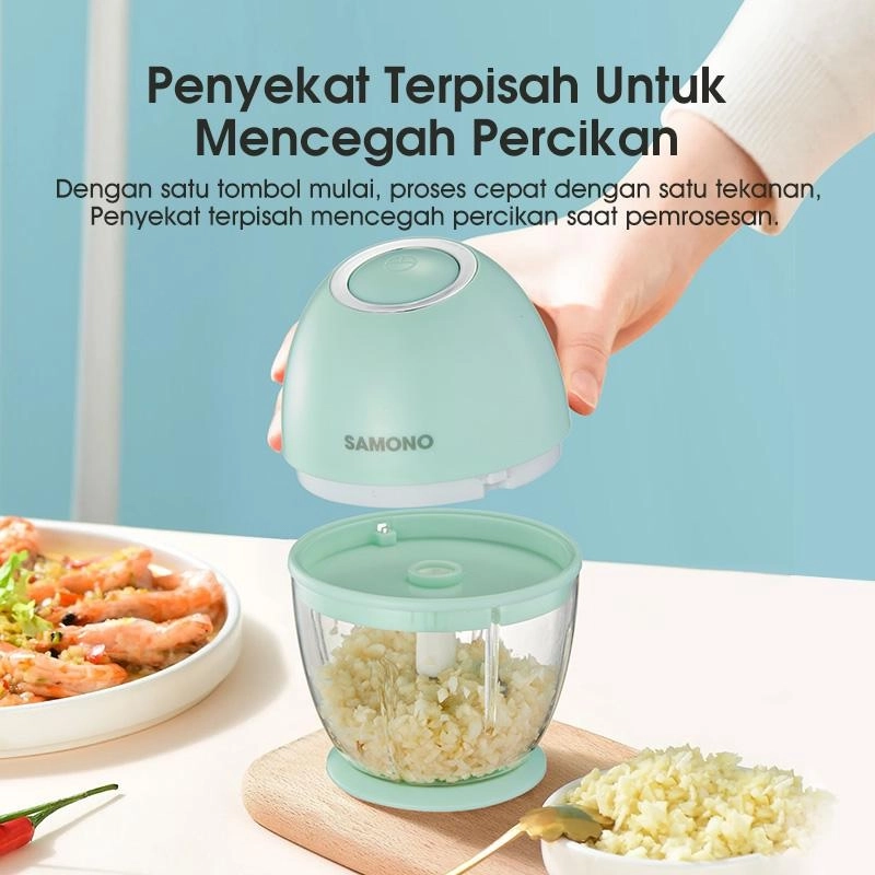 Product image UTAMAMEGA - Samono Mini Chopper Portable Blender Penggiling Bumbu MPASI SW-L6 ( SWL6 ) Warna Random