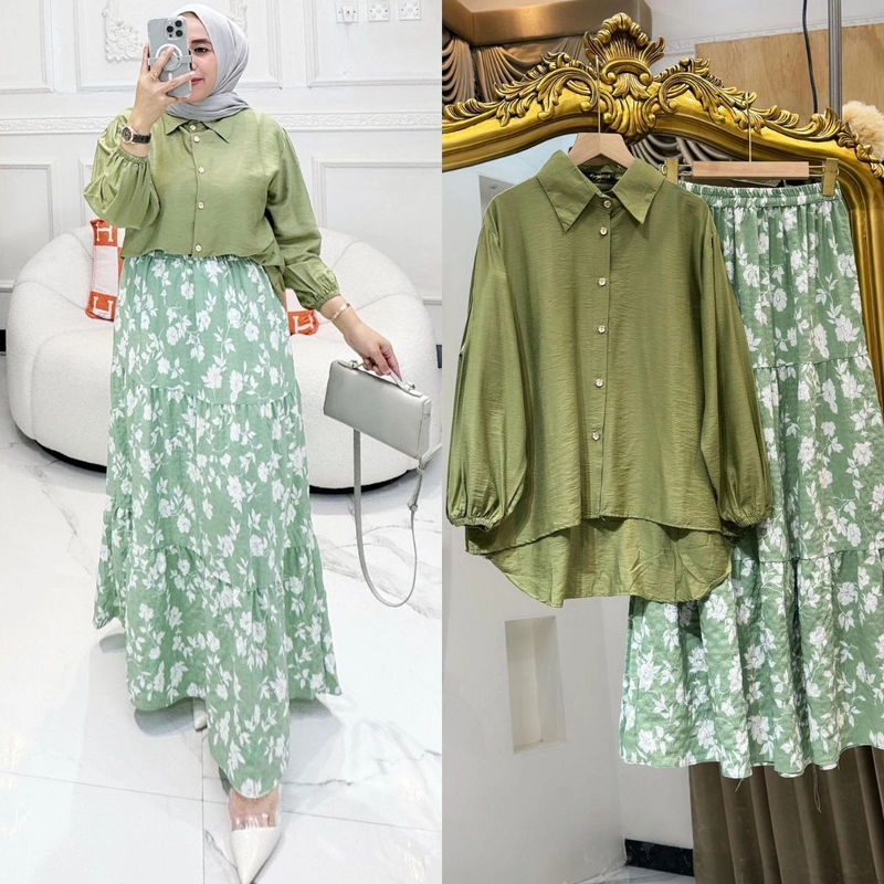 Product image Khisna collection - One set rok bunga laras warna bagus dan rok susun sibest seller Allsize Laras4