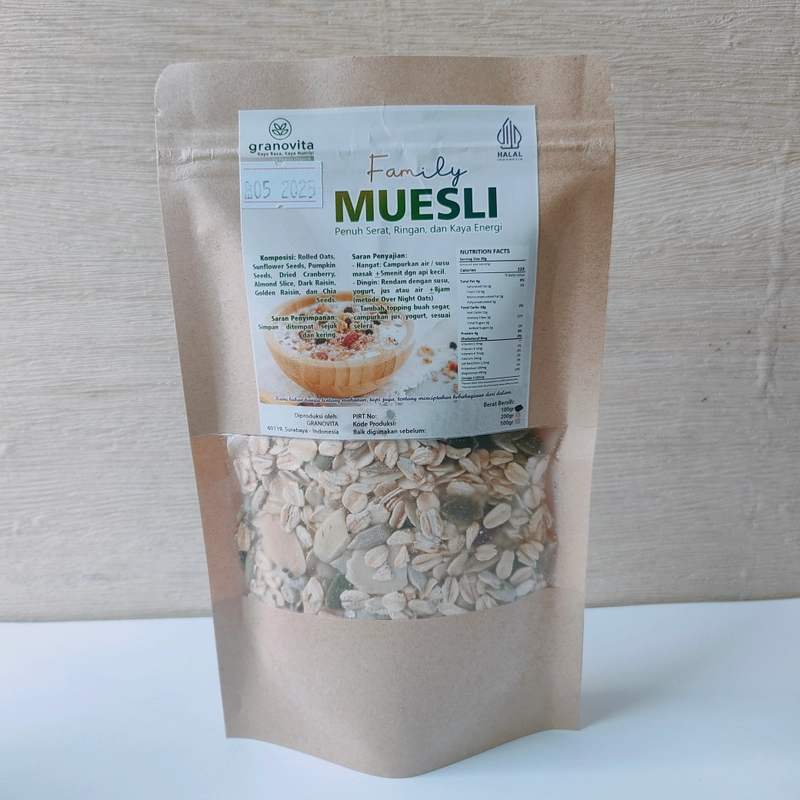 Product image Granovita - Sereal Granovita Family Muesli Family Muesberry 200gr siap seduh Oatmeal overnight oat 200gr Muesli