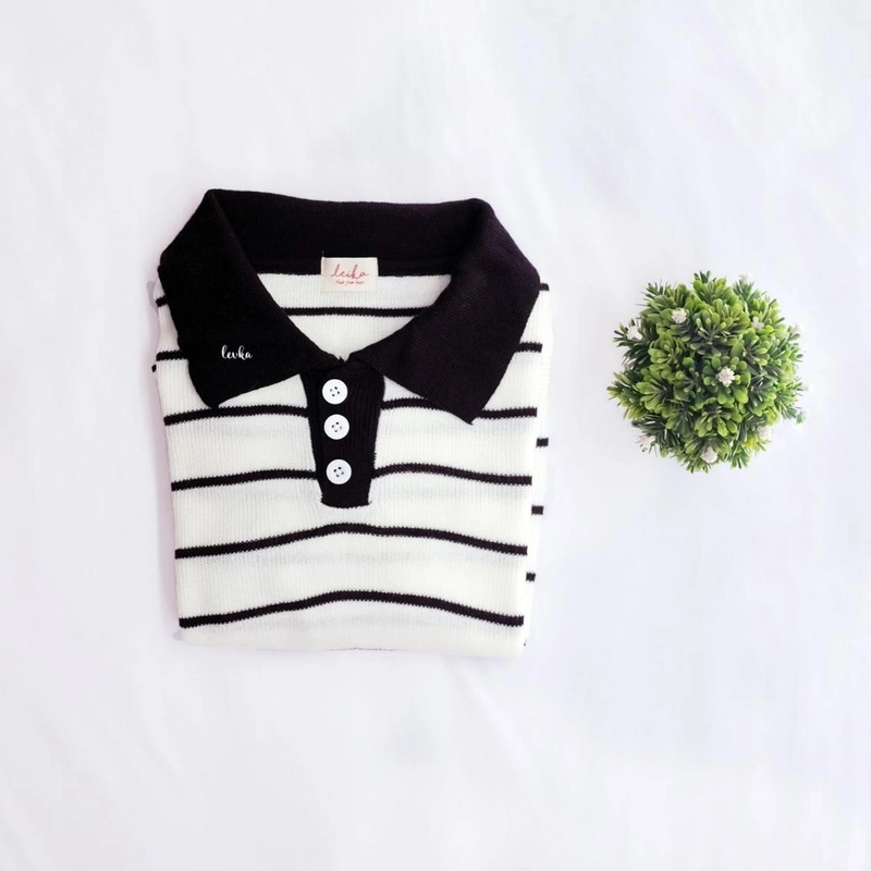 Product image Leika - ALENA BASIC SWEATER RAJUT ATASAN WANITA DEWASA GARIS-GARIS VARIASI VARIASI 1