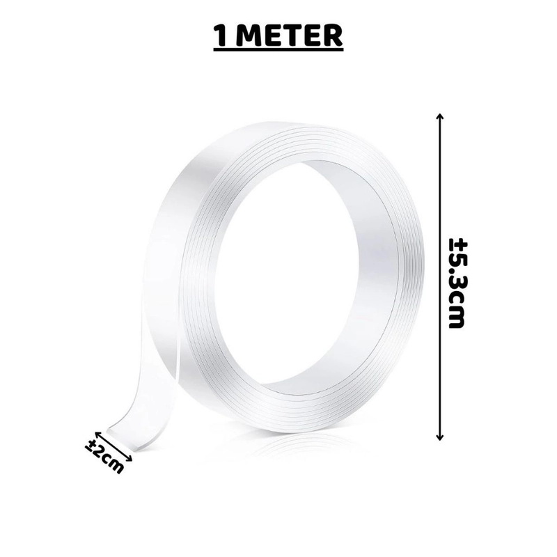 Product image KAMJE Double Tape Isolasi Solasi Selotip Solatip Bening 2 Sisi 1M 3M 5M Super Kuat KMJ005 KMJ005 1 METER
