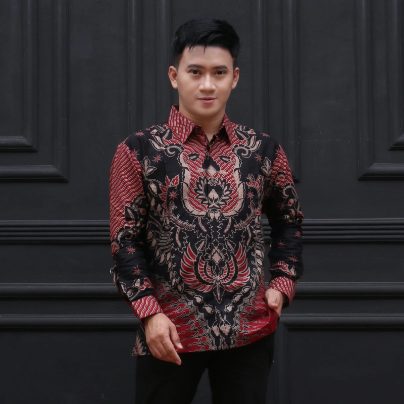 Product image Kois Batik - Kemejan lapis furing batik merah muda dewasa M Merahmuda