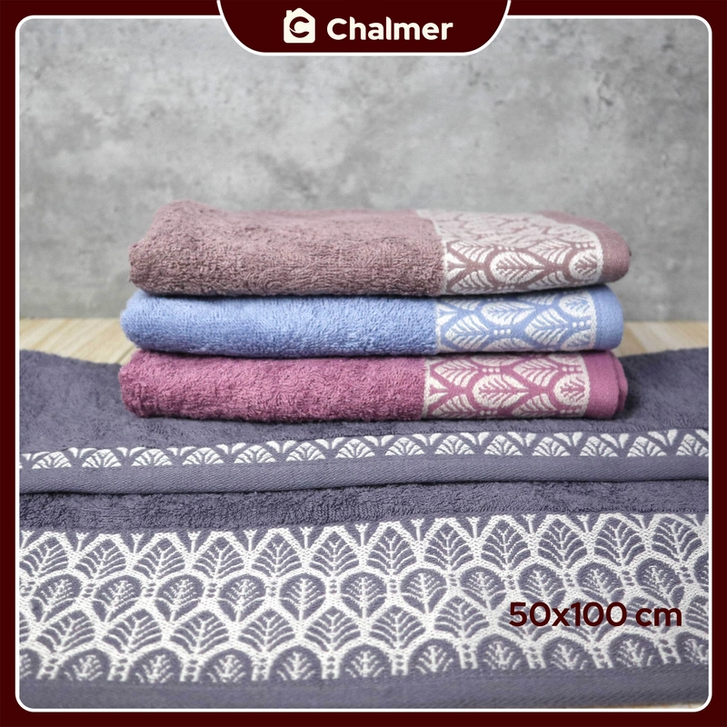 Product image Chalmer - Handuk Mandi Chalmer 50 x 100 cm Motif Silky Handuk Medium Travel Anak Kepala Rambut 50x100cm Cokelat