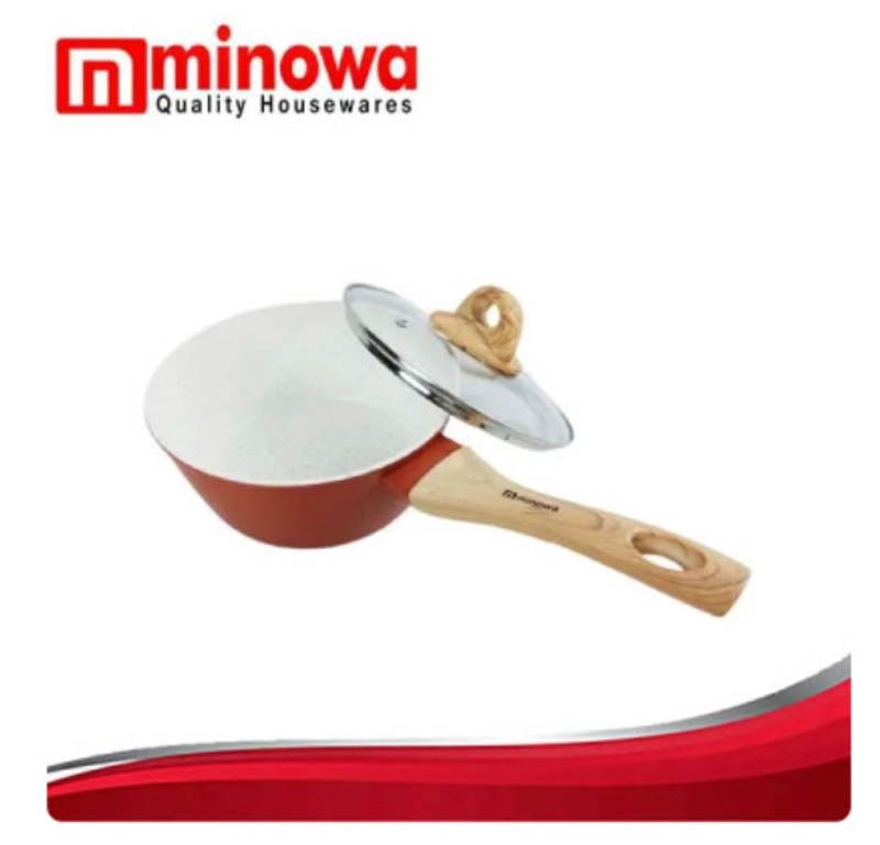 Product image UTAMAMEGA - Minowa Panci / Teflon / Pan Teflon Marble + Tutup 16 cm Anti Lengket type WP-15