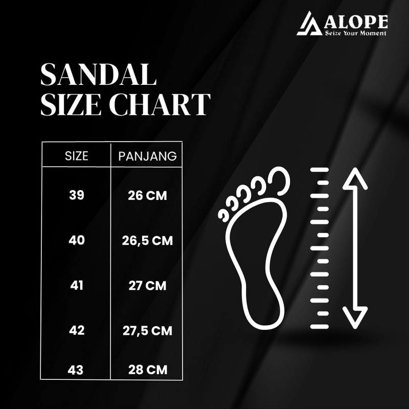 Product image ALOPE OFFICIAL - SANDAL ALOPE VARRO SANDAL KULIT CASUAL SANDAL GUNUNG SIZE 39 SAMPAI 43 39 HITAM