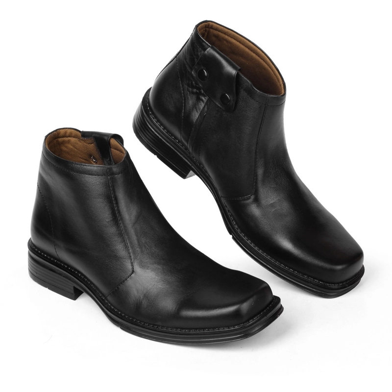 Product image RENINE ALZ 92011 Hitam Sepatu PDH Boot Resleting Pria Kulit Asli 39 Hitam