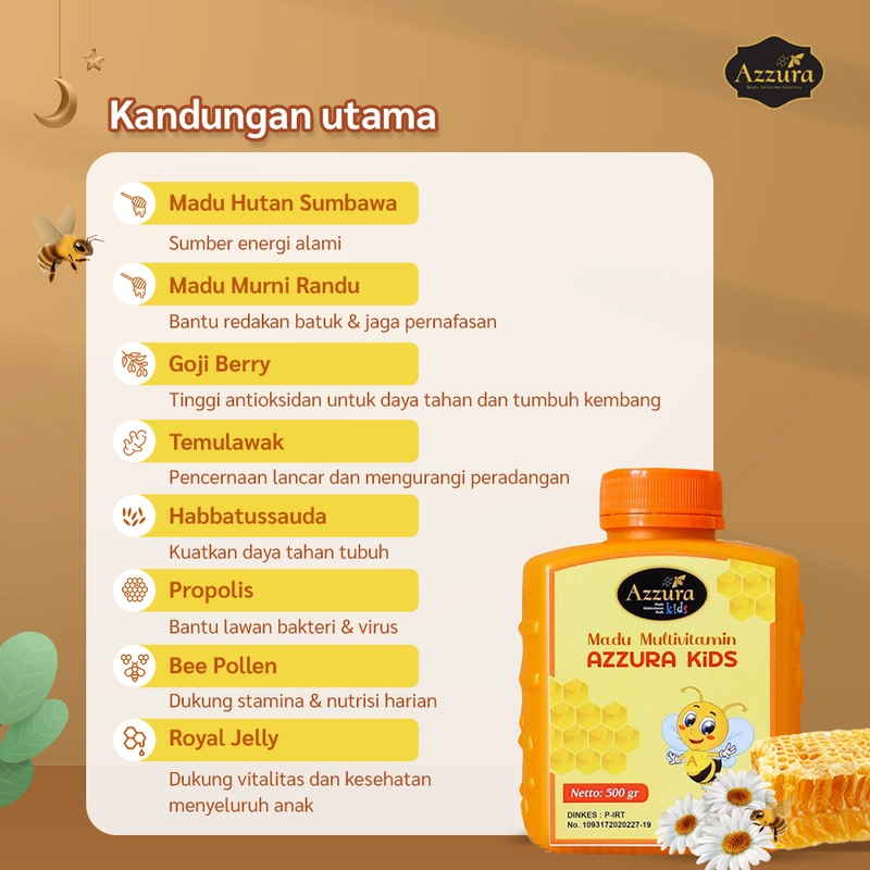 Product image Madu Azzura - Madu Multivitamin Kids 200 Gr Madu