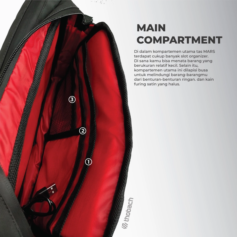 Product image Thobach official - THOBACH Slingbag Anti Air Waterproof MARS 300 gr Black