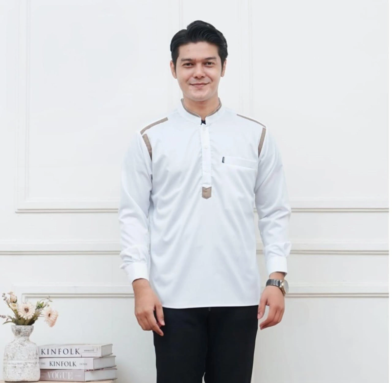 Product image Kois Batik - Baju koko pria dewasa kekinian simpel elegen keren banget motif zavin M Zavin putih