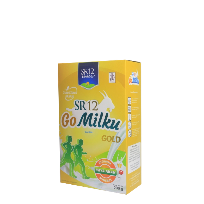 Product image SR12 Herbal Skincare - SR12 Herbal Susu Kambing Etawa Gomilku Gold Premium Nol Sukrosa Tanpa Gula 200g Gold