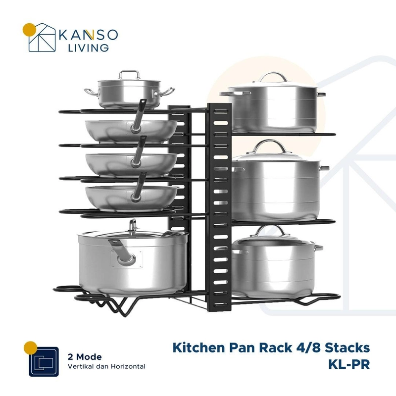 Product image Kanso Living - Kanso Living Rak Panci Rak Dapur Serbaguna 8 Susun 1500 8 Susun