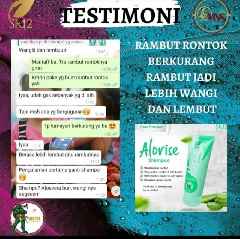 Product image Alorise Shampoo SR12 Shampoo Melebatkan Rambut / Menghitamkan Rambut 100 ml Alorise Shampoo